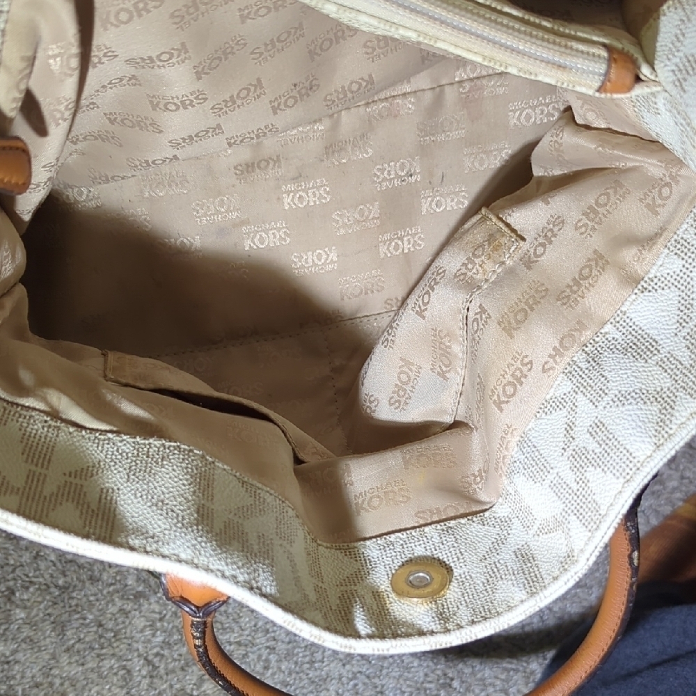 Michael Kors Cream and Tan Satchel - Picture 10 of 15